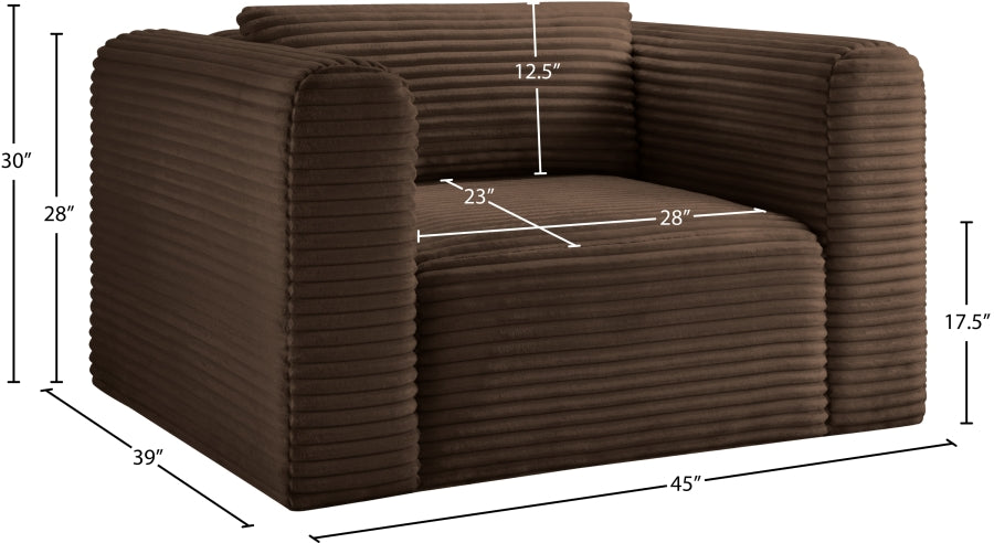 Shaggy Corduroy Performance Fabric Upholstered Accent Chair