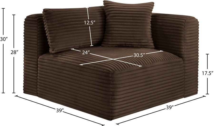 Shaggy Corduroy Performance Fabric Upholstered Accent Chair