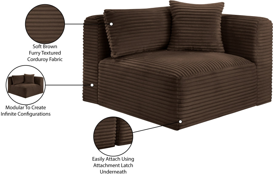 Shaggy Corduroy Performance Fabric Upholstered Accent Chair