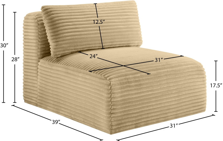Shaggy Corduroy Performance Fabric Upholstered Accent Chair