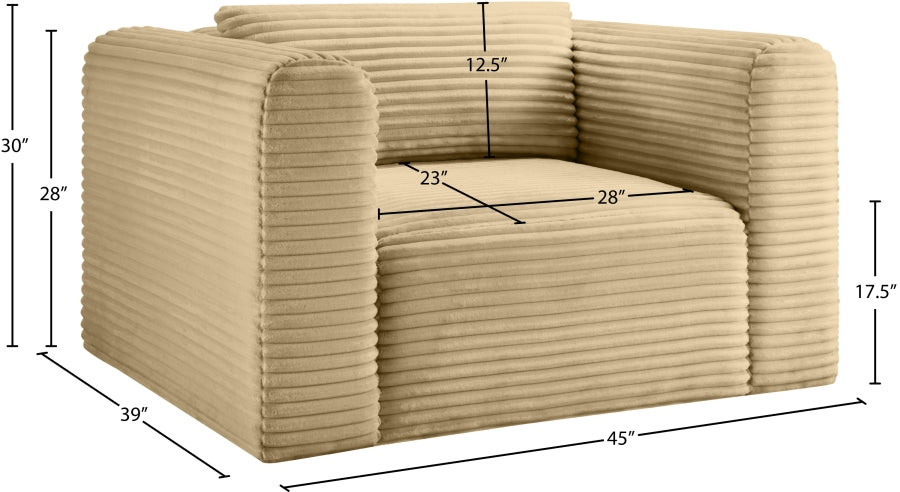 Shaggy Corduroy Performance Fabric Upholstered Accent Chair
