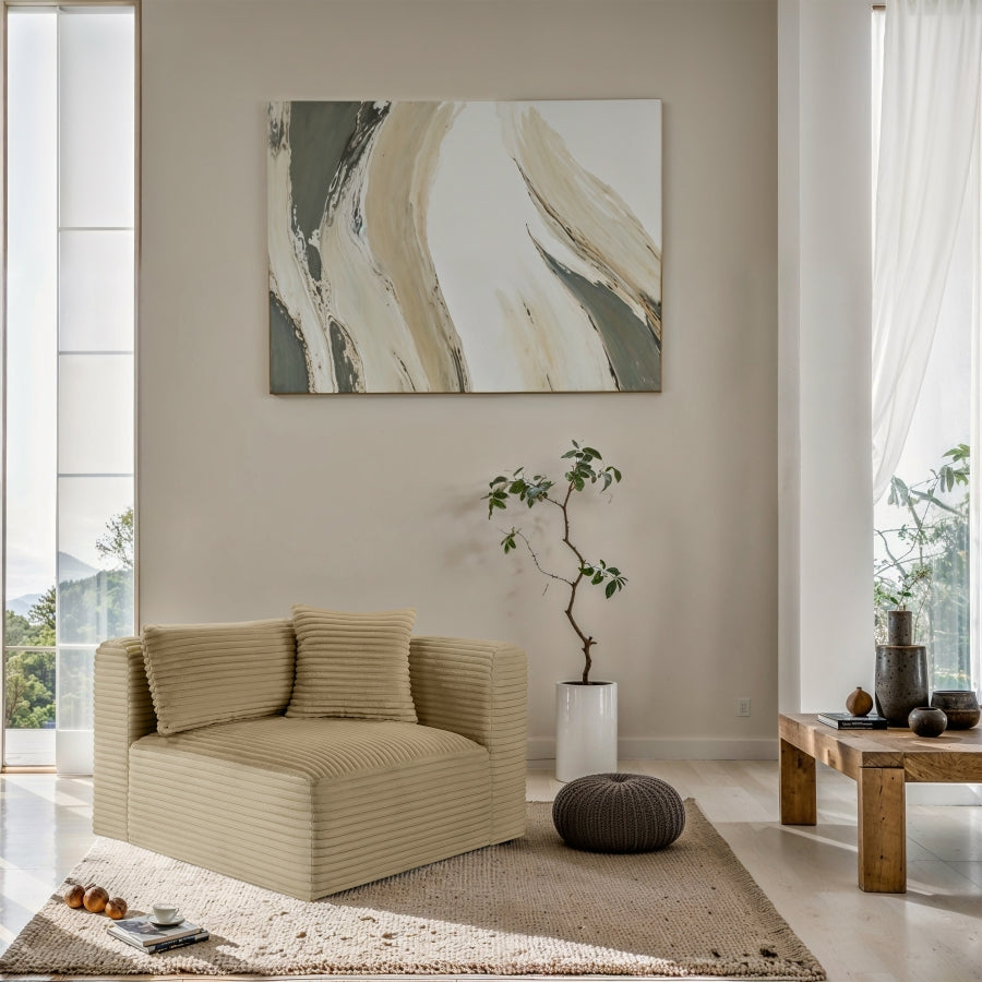 Shaggy Corduroy Performance Fabric Upholstered Accent Chair
