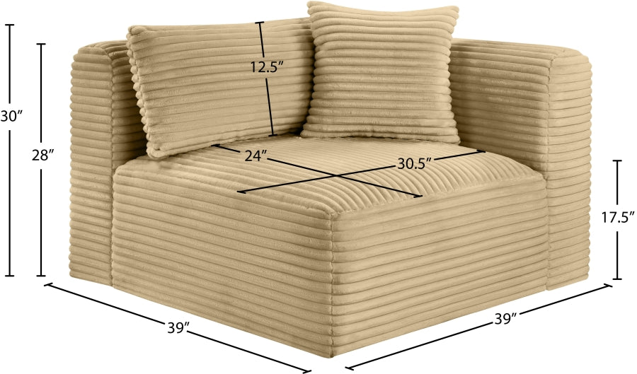 Shaggy Corduroy Performance Fabric Upholstered Accent Chair
