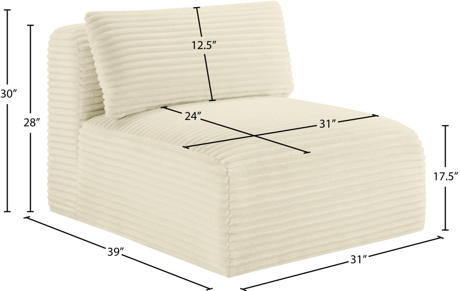 Shaggy Corduroy Performance Fabric Upholstered Accent Chair