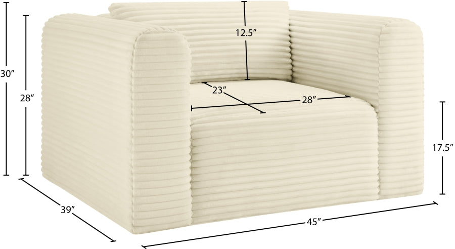 Shaggy Corduroy Performance Fabric Upholstered Accent Chair