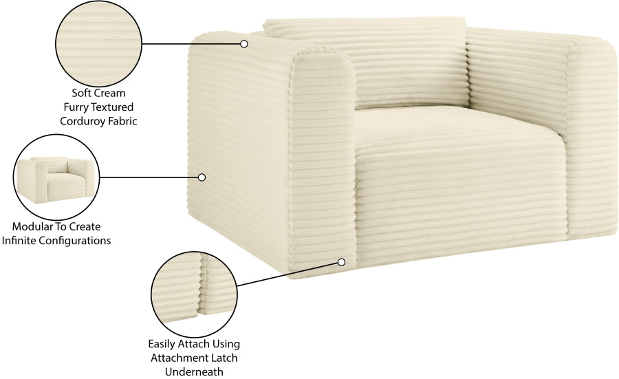 Shaggy Corduroy Performance Fabric Upholstered Accent Chair