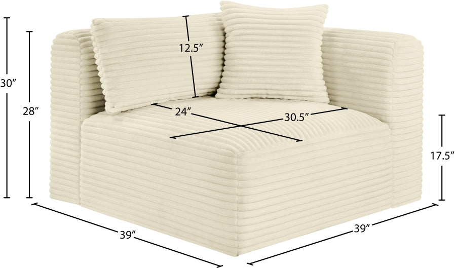 Shaggy Corduroy Performance Fabric Upholstered Accent Chair
