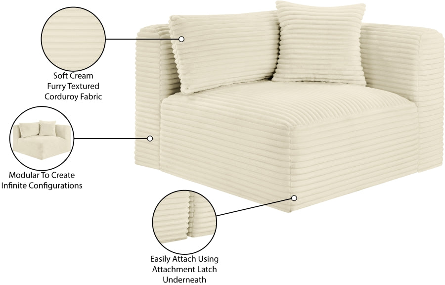 Shaggy Corduroy Performance Fabric Upholstered Accent Chair