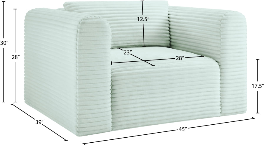 Shaggy Corduroy Performance Fabric Upholstered Accent Chair