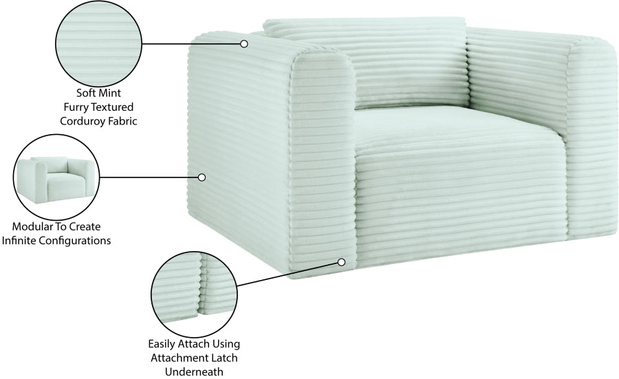 Shaggy Corduroy Performance Fabric Upholstered Accent Chair