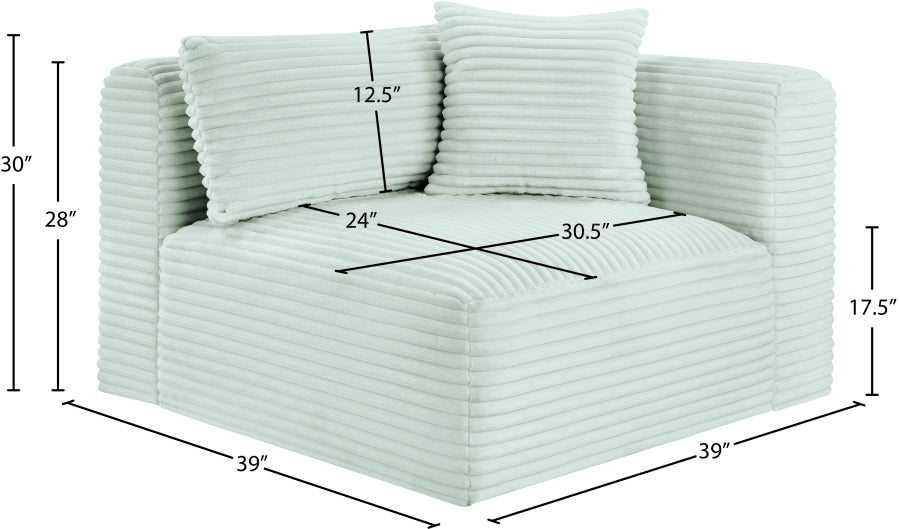 Shaggy Corduroy Performance Fabric Upholstered Accent Chair