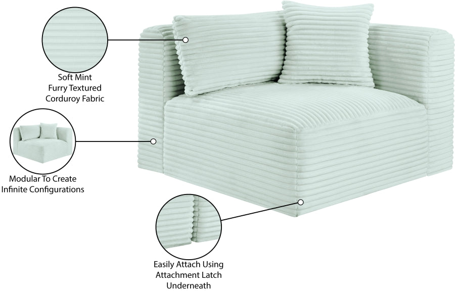 Shaggy Corduroy Performance Fabric Upholstered Accent Chair