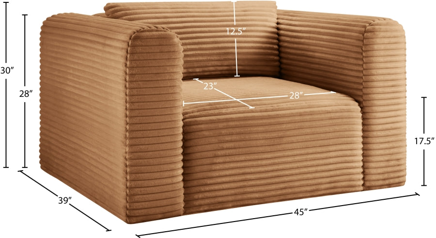 Shaggy Corduroy Performance Fabric Upholstered Accent Chair