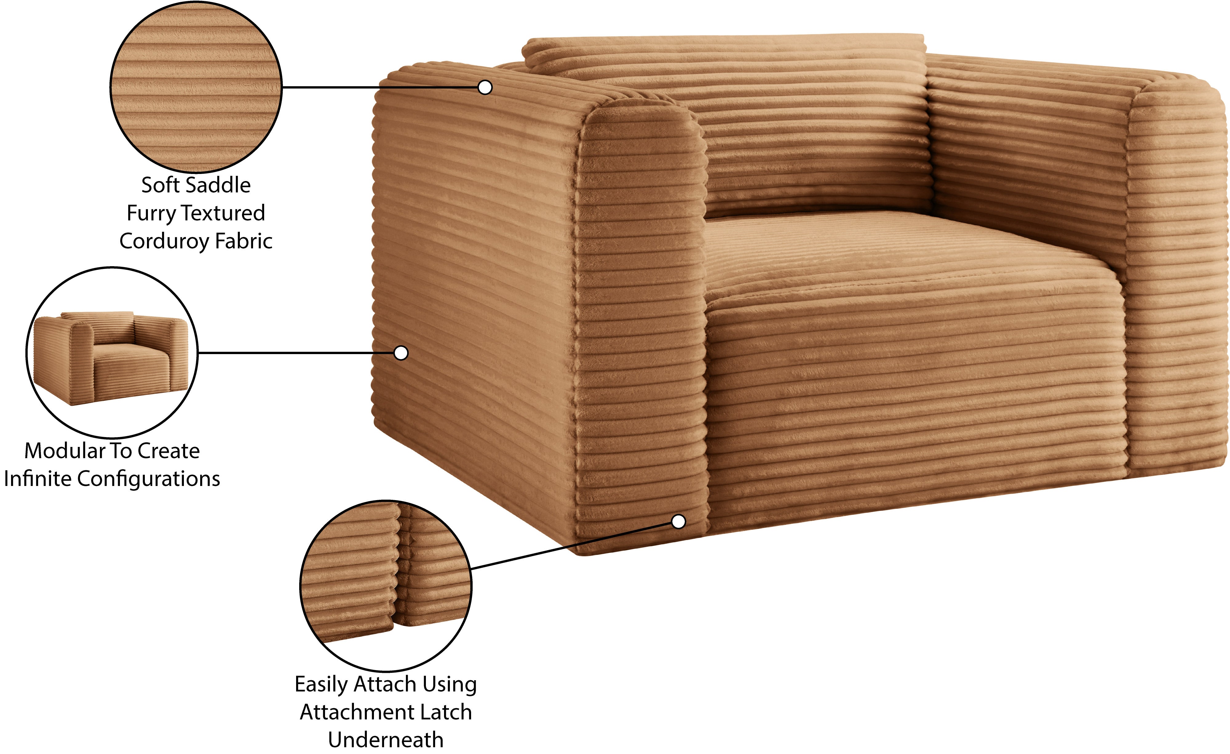 Shaggy Corduroy Performance Fabric Upholstered Accent Chair