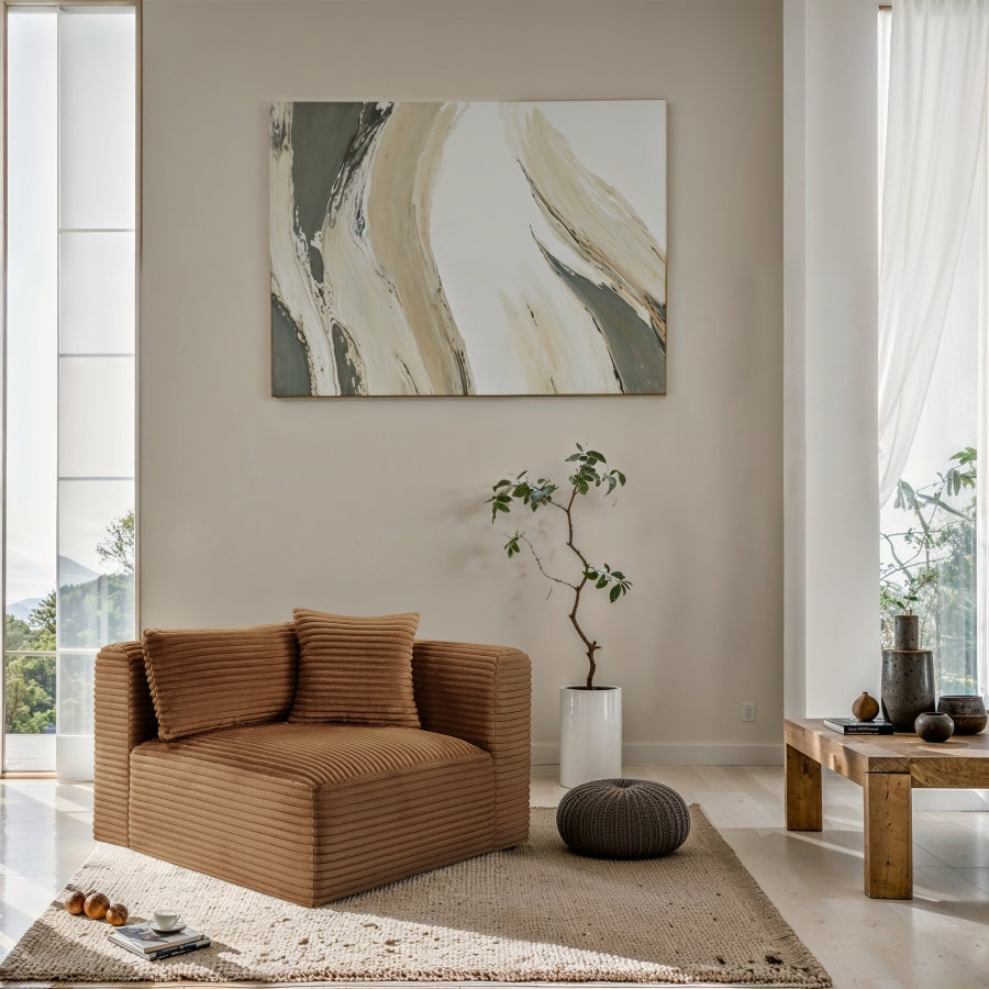 Shaggy Corduroy Performance Fabric Upholstered Accent Chair