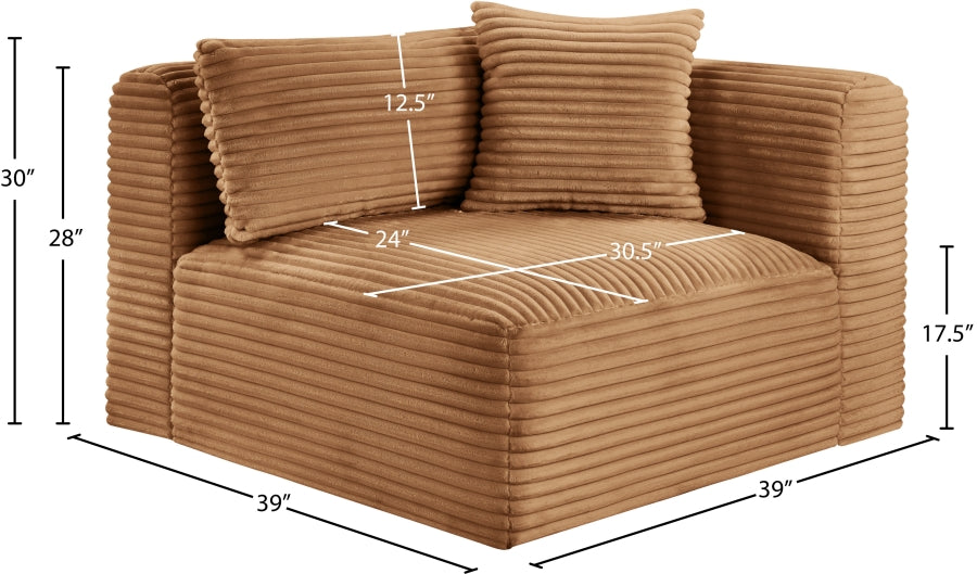 Shaggy Corduroy Performance Fabric Upholstered Accent Chair