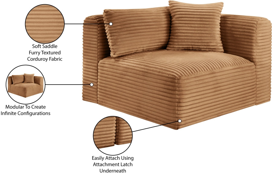 Shaggy Corduroy Performance Fabric Upholstered Accent Chair