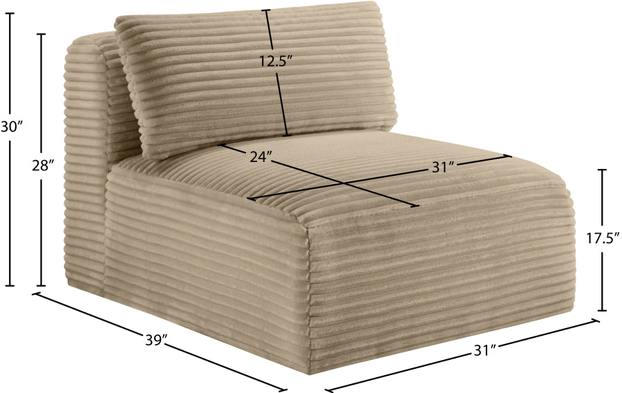 Shaggy Corduroy Performance Fabric Upholstered Accent Chair