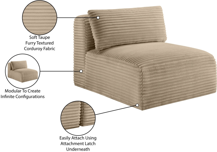 Shaggy Corduroy Performance Fabric Upholstered Accent Chair