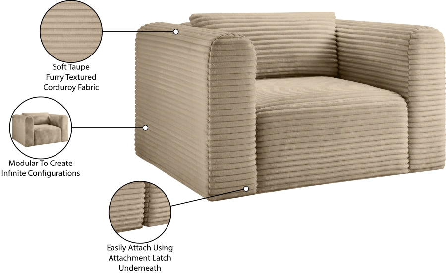 Shaggy Corduroy Performance Fabric Upholstered Accent Chair