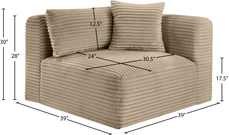 Shaggy Corduroy Performance Fabric Upholstered Accent Chair