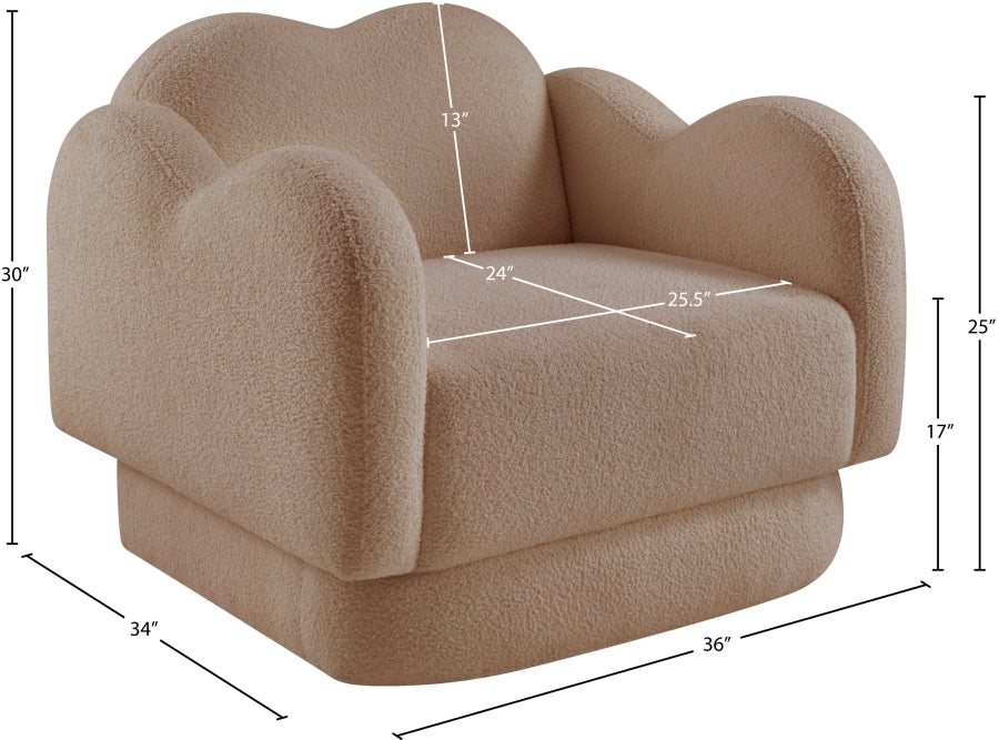 Fauteuil d'appoint rembourré en chenille Vivi
