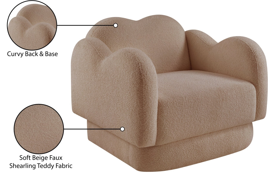 Fauteuil d'appoint rembourré en chenille Vivi