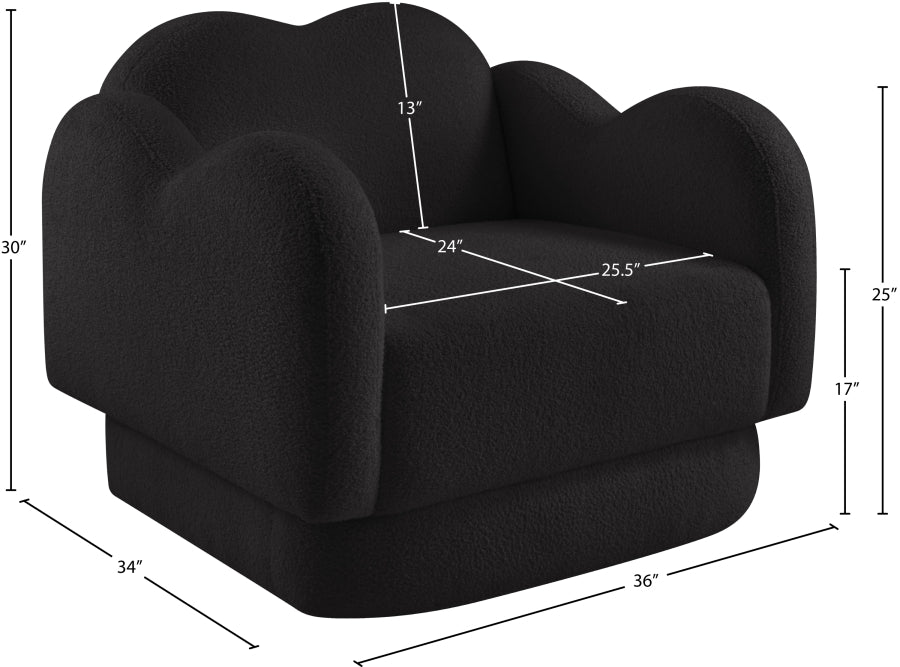 Fauteuil d'appoint rembourré en chenille Vivi