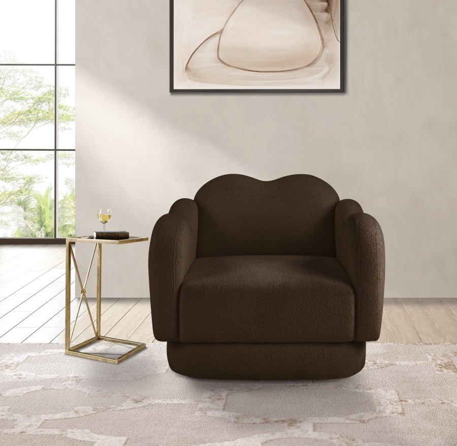 Fauteuil d'appoint rembourré en chenille Vivi