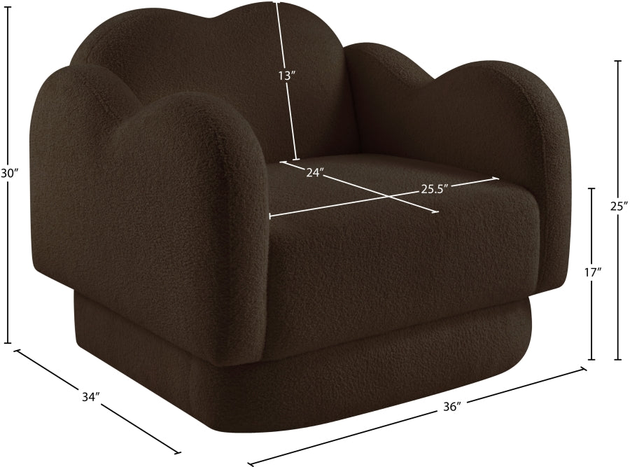 Fauteuil d'appoint rembourré en chenille Vivi