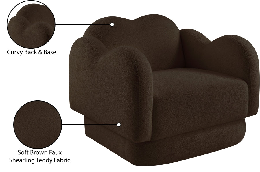 Fauteuil d'appoint rembourré en chenille Vivi