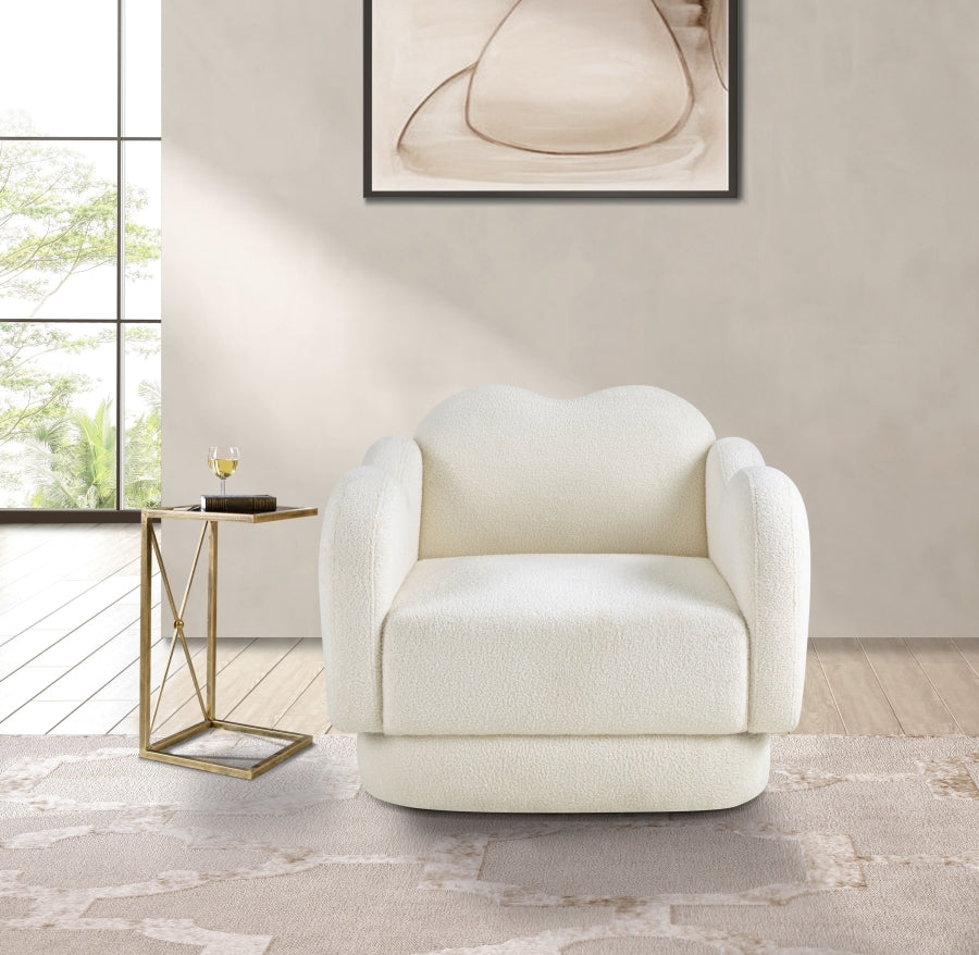 Fauteuil d'appoint rembourré en chenille Vivi