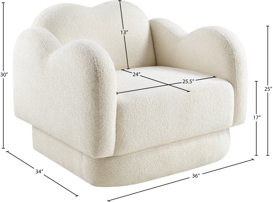 Fauteuil d'appoint rembourré en chenille Vivi