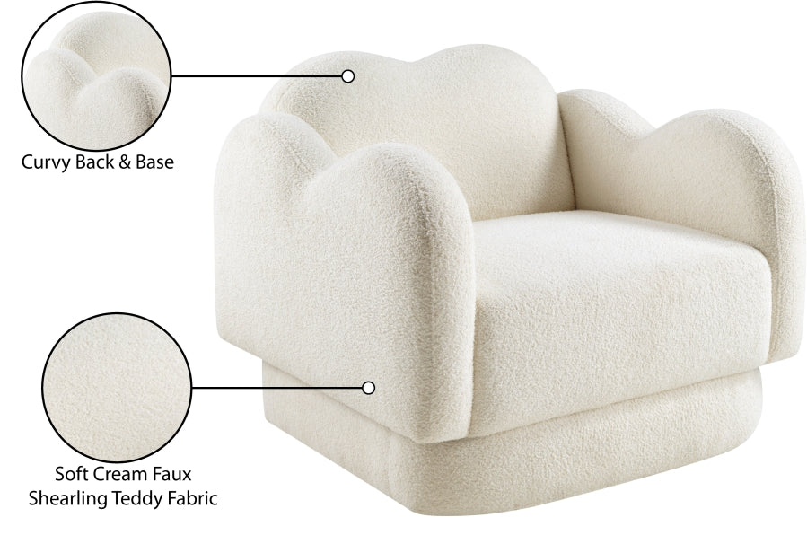 Fauteuil d'appoint rembourré en chenille Vivi