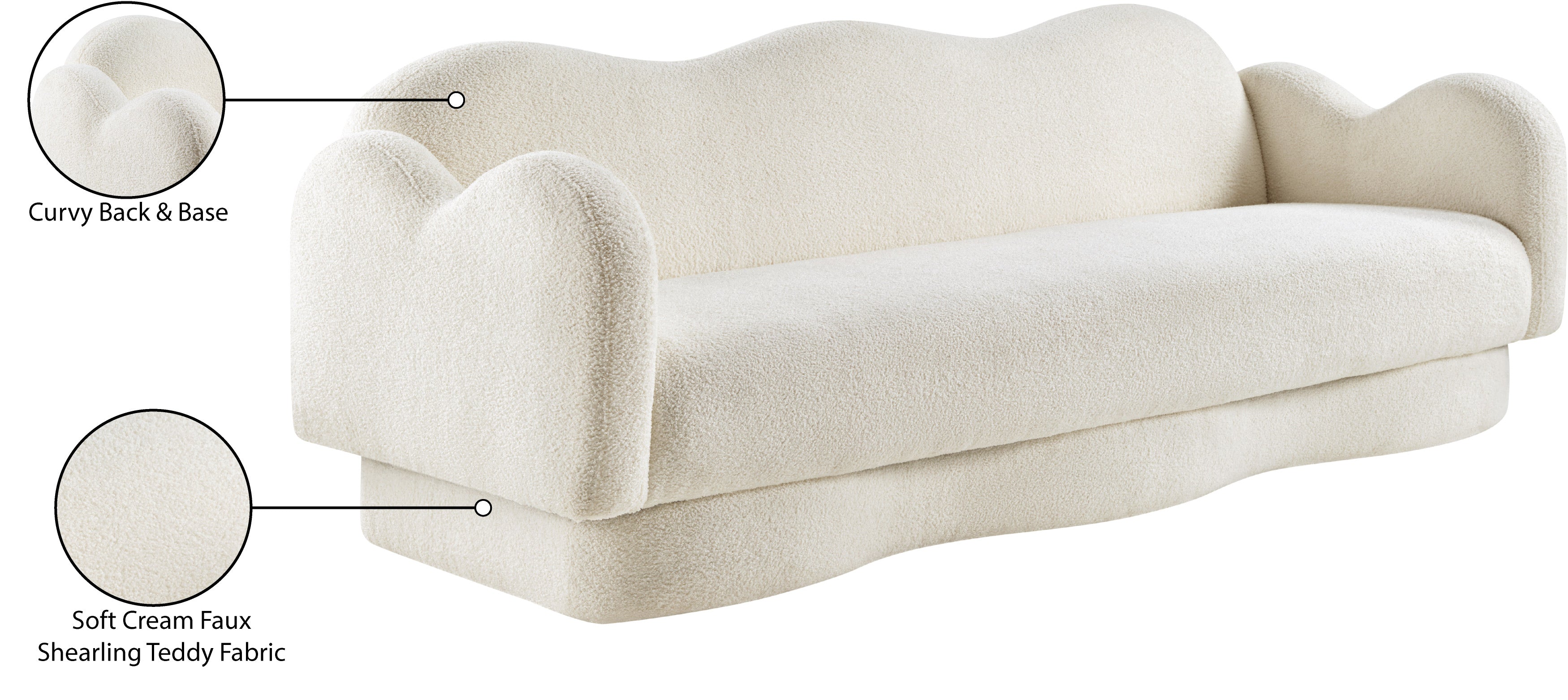 Canapé rembourré en tissu Bloom Teddy