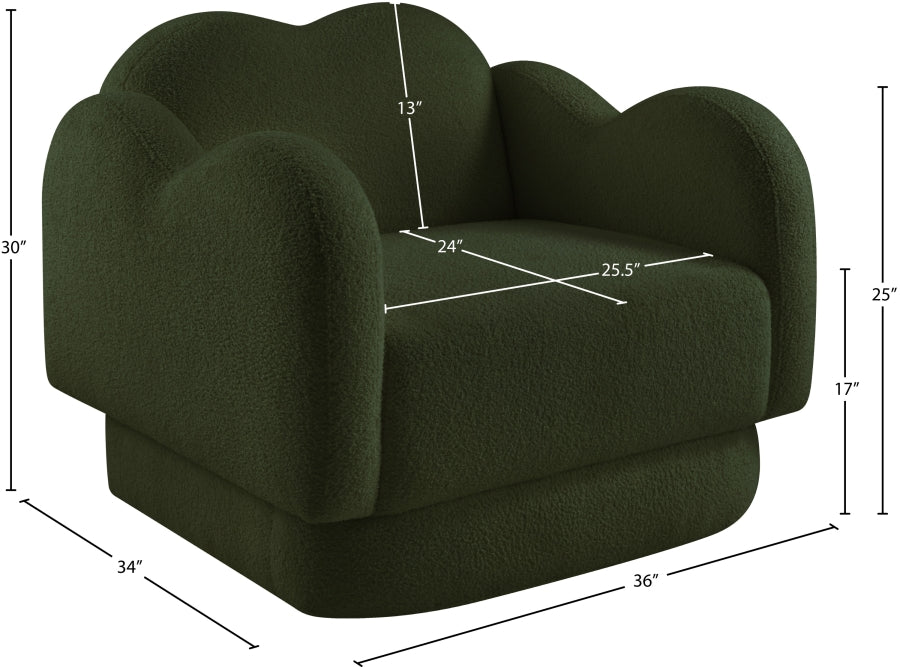 Fauteuil d'appoint rembourré en chenille Vivi