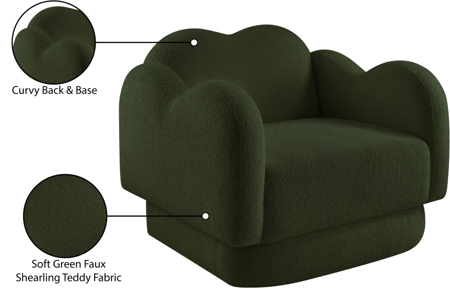 Fauteuil d'appoint rembourré en chenille Vivi