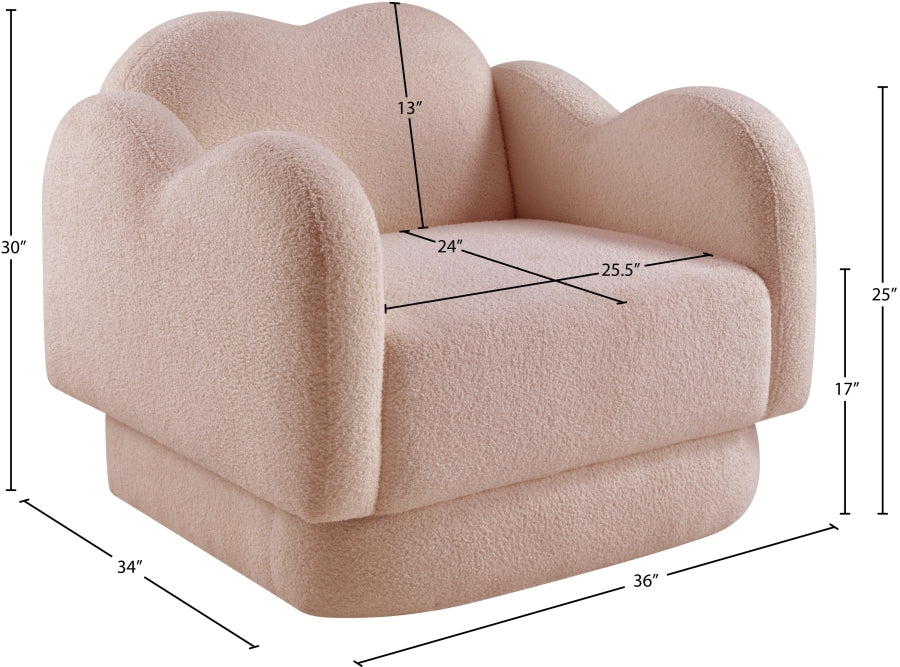 Fauteuil d'appoint rembourré en chenille Vivi