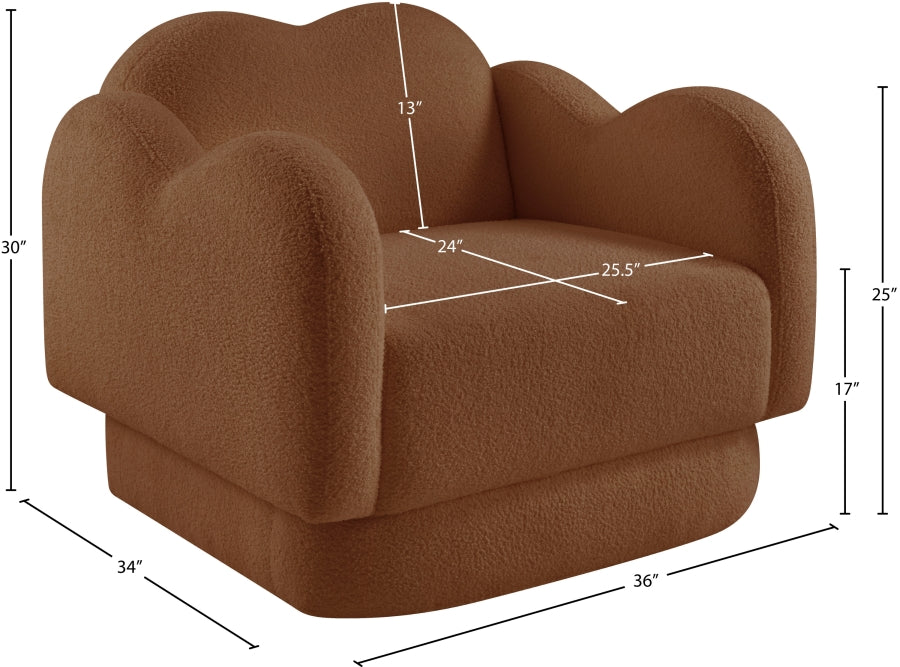 Fauteuil d'appoint rembourré en chenille Vivi