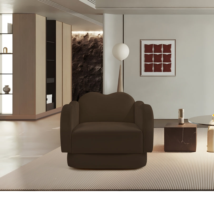 Fauteuil d'appoint rembourré en chenille Vivi
