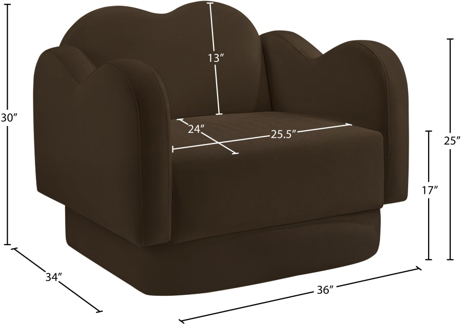 Fauteuil d'appoint rembourré en chenille Vivi