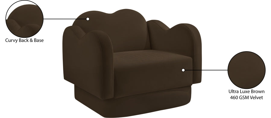 Fauteuil d'appoint rembourré en chenille Vivi