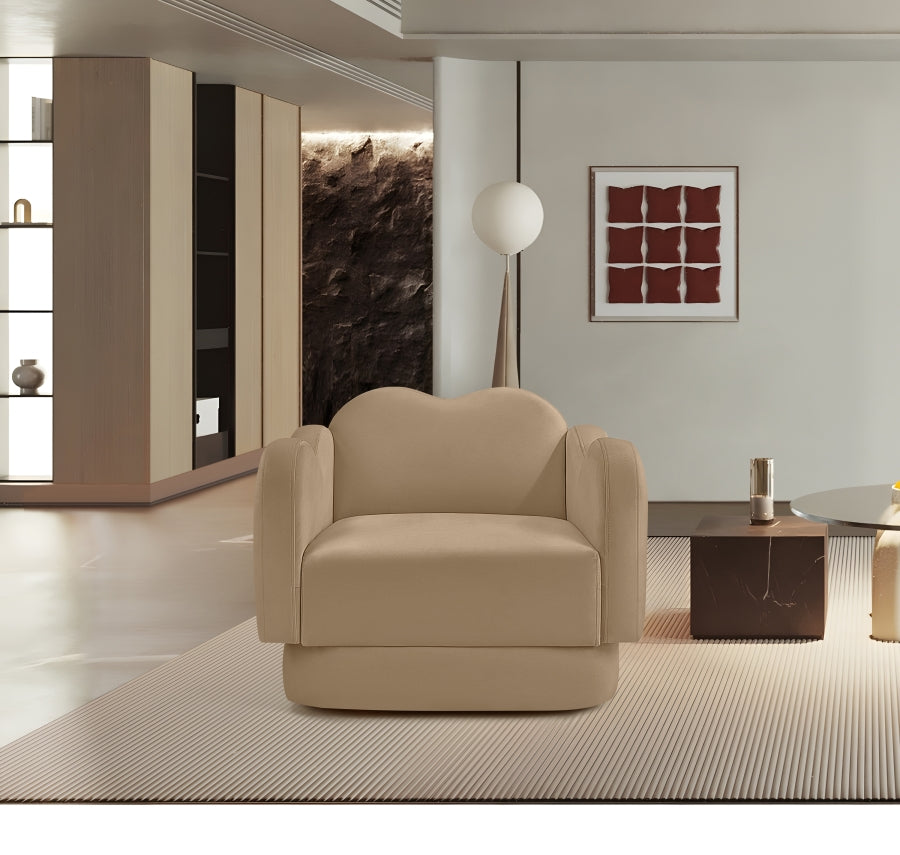 Fauteuil d'appoint rembourré en chenille Vivi