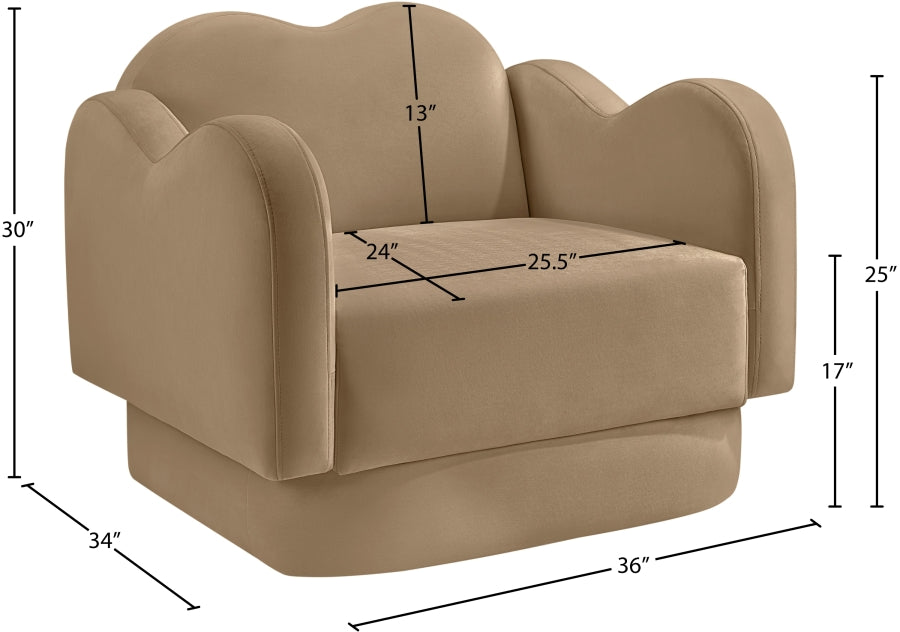 Fauteuil d'appoint rembourré en chenille Vivi