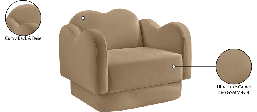 Fauteuil d'appoint rembourré en chenille Vivi