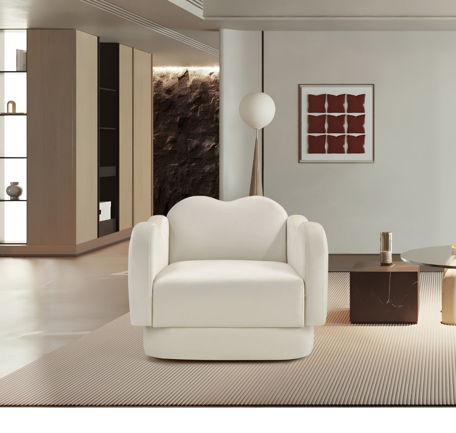 Fauteuil d'appoint rembourré en chenille Vivi
