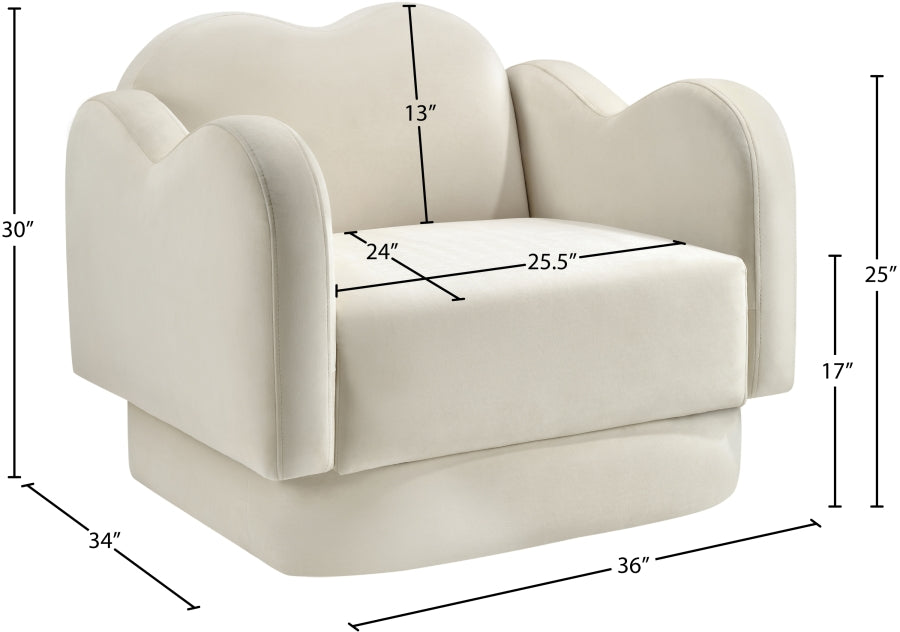 Fauteuil d'appoint rembourré en chenille Vivi
