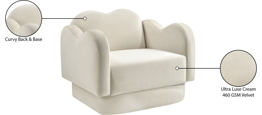 Fauteuil d'appoint rembourré en chenille Vivi
