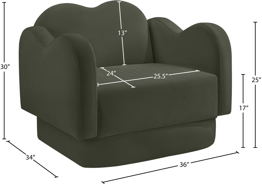 Fauteuil d'appoint rembourré en chenille Vivi