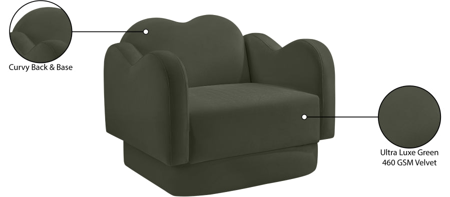 Fauteuil d'appoint rembourré en chenille Vivi